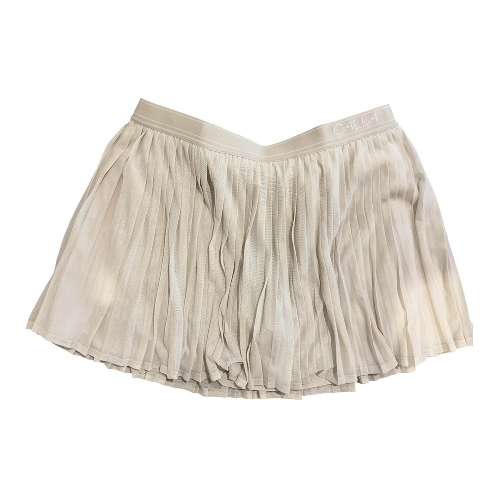 CALIA Womens High-Rise Court Skort Khaki Sand Pleated Tennis Skirt XL WAX15225W